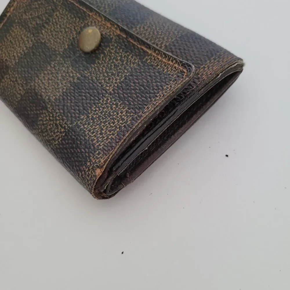 Louis Vuitton LV Micro Brown Folding Damier Vintage Card Wallet Small‎ Authenti